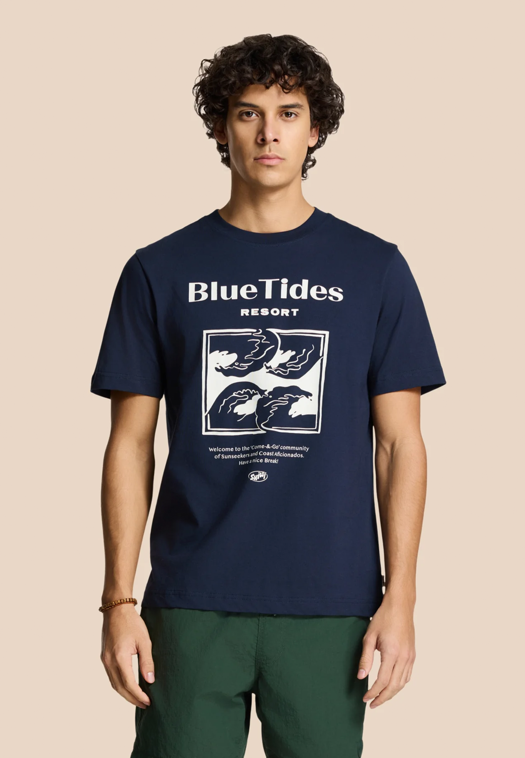 LIAM regular t-shirt blue tides | dark navy