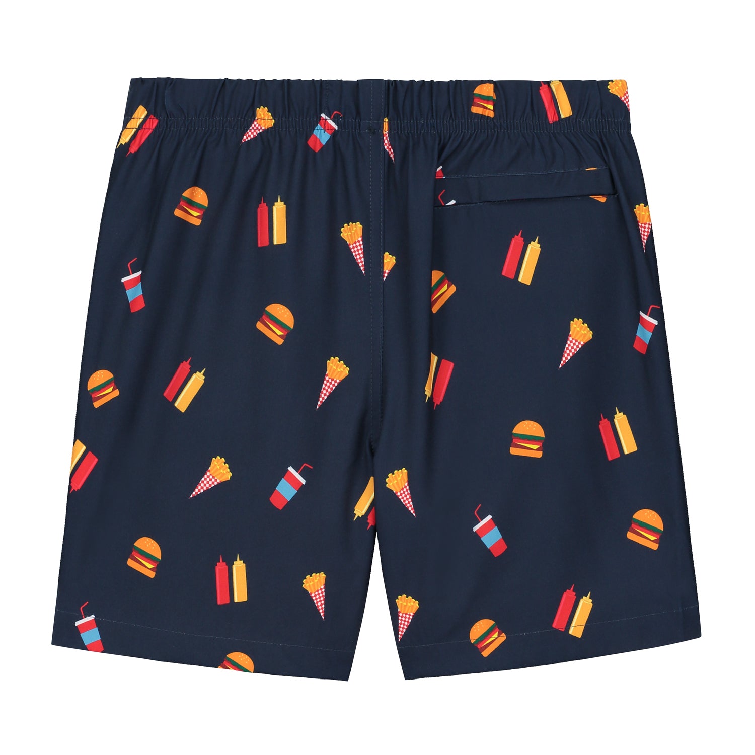 boys stretch swimshort fast food
